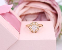 Złoty pierścionek p.585/2,64g z cyrkoniami   ŁZ