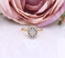 Złoty pierścionek p.585/2,55g z brylancikami    ŁZ