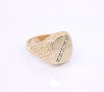 Złoty sygnet p.585/15,38g z brylantami   ŁZ