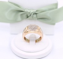 Złoty sygnet p.417/5,08g z drobnymi brylancikami   ŁZ