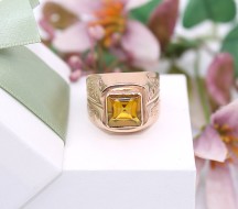 Złoty sygnet p.585/11,67g z cytrynowym kamieniem    ŁZ