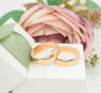 Złote obrączki p.585/9,16g - lekko różowe złoto   ŁZ
