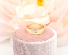 Złota obrączka p.585/3,96g z cyrkonią   ŁZ