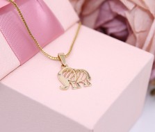 Złota zawieszka p.585/1,28g - słonik z cyrkonią   ŁZ