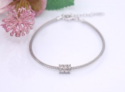 Srebrna bransoletka p.925/3,70g z cyrkoniami   ŁS