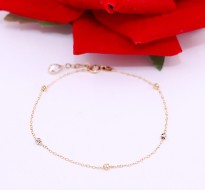 Złota bransoletka p.585/0,78g z grawerowanymi kuleczkami   ŁS