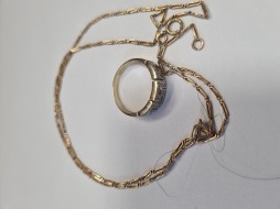 2 AUKCJA P195/2025  pierscionek łańcuszek 6,14G/14K 