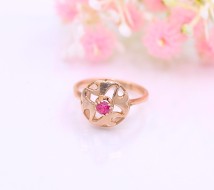 Złoty pierścionek p.585/3,15g z różowym kamieniem   ŁS