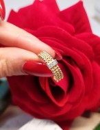 Złoty pierścionek ażur p.585/2,18g al.14