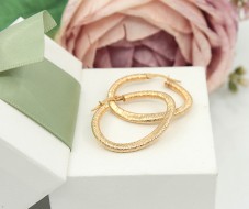 Złote kolczyki p.585/2,81g - w kształcie elipsy  ŁS