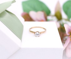 Złoty pierścionek p.333/1,03g z cyrkonią   ŁZ