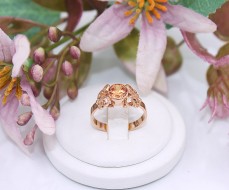 Złoty pierścionek p.585/2,97g z miodowym kamieniem   ŁZ