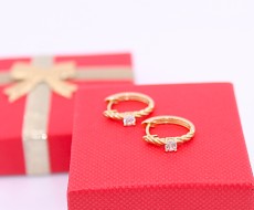 Złote kolczyki p.585/1,91g  z cyrkonią    ŁS