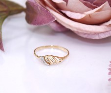 Złoty pierścionek p.585/1,06g z cyrkoniami  ŁS