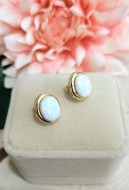 Złote kolczyki p.585/3,05g  Opal  al.14