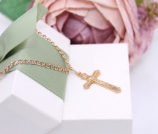 Złota zawieszka p.585/1,93g - Krzyż - różowe złoto   ŁZ