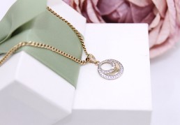 Złota zawieszka p.333/0,79g z cyrkoniami    ŁZ