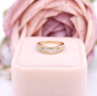 Złoty pierścionek p.585/2,29g z cyrkoniami   ŁS