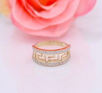 Złoty pierścionek p.585/3,64g z cyrkoniami i greckim wzorem   ŁS