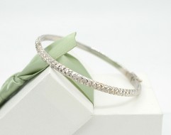 Złota bransoletka p.585/6,78g - sztywne koło - białe złoto    ŁZ