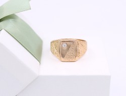 Złoty sygnet p.585/6,75g z cyrkonią   ŁS