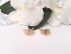 Złote kolczyki p.585/1,85g  matowa blaszka  al.14