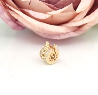 Złoty charms p.585/1,86g  z cyrkoniami i serduszkami    ŁS