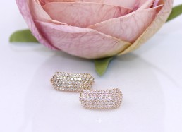 Złote kolczyki p.585/5,14g z cyrkoniami    ŁZ