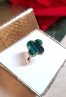 Złoty pierścionek p.585/1,99g  Malachit  al.14