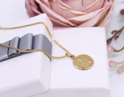 Złota zawieszka p.585/2,30g - z wizerunkiem Matki Boskiej