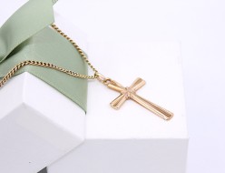 Złota zawieszka p.585/3,49g - Krzyż    ŁZ