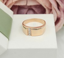 Złoty sygnet p.585/4,91g z cyrkoniami    ŁZ