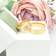 Złote obrączki p.585/12,57g - grawerowany front   ŁZ