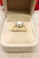 Złoty pierścionek p.585/4,00g   Perła  al.14