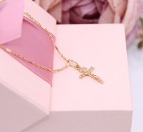 Złota zawieszka p.585/0,49g - Krzyżyk   ŁS