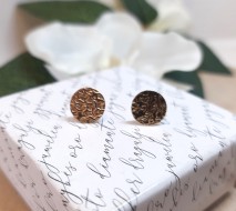 Złote kolczyki p.585/1,27g  grawerowane blaszki  al.8