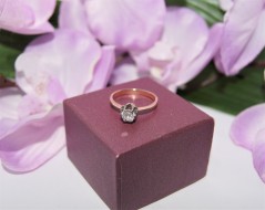 Złoty pierścionek p.585/2,23g Cyrkonia  al.14