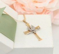 Złota zawieszka p.585/3,14g - Krzyż Patriotyczny Bóg, Honor, Cnota, Ojczyzna    ŁZ