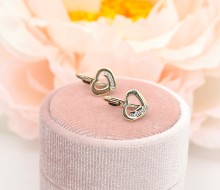 Złote kolczyki p.333/1,15g - serduszka z cyrkoniami   ŁS