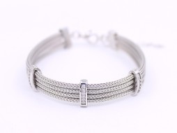 Srebrna bransoletka p.925/11,35g z cyrkoniami - typu Calza    ŁS