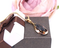 Złota zawieszka p.585/2,88g z brązowym kamieniem   ŁZ