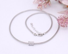 Srebrny naszyjnik p.925/6,10g z cyrkoniami   ŁS