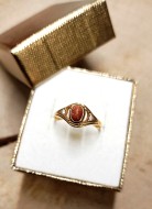 Złoty pierścionek p.585/1,75g  piasek pustyni  al.14