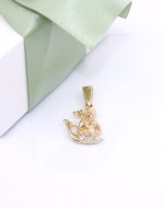 Złota zawieszka p.585/1,19g -  Neptun z cyrkoniami   ŁS