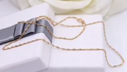 Złoty łańcuszek p.585/1,30g - splot Singapur   ŁS