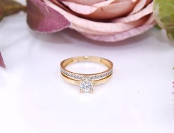 Złoty pierścionek p.585/2,10g z cyrkoniami   ŁS