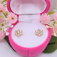 Złote kolczyki p.585/1,68g kwiatuszki z cyrkoniami   ŁS