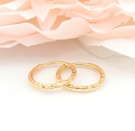 Złote kolczyki p.585/0,69g - koła z grawerowanym frontem  ŁZ