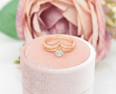 Złoty pierścionek p.585/3,42g z cyrkonią   ŁZ