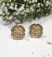 Złote kolczyki wkrętki z białym złotem 2,94g p.585 TG